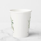 Rustisch Groen Eucalyptus Fern Foliage Cross Bapti Papieren Bekers (Rechts)