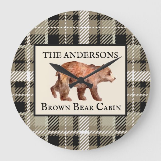 Rustisch groen geplakt Beer decor aangepast Grote Klok (Voorkant)