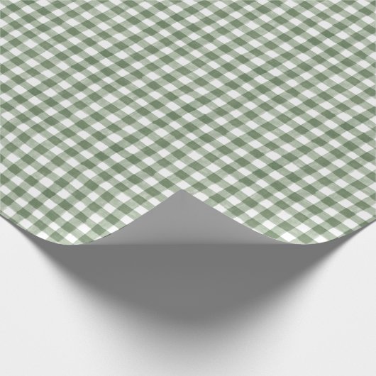 Rustisch Groen Gingham Vakkelpapier Cadeaupapier (Hoek)