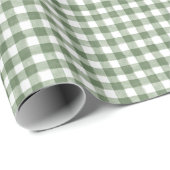 Rustisch Groen Gingham Vakkelpapier Cadeaupapier (Rol Hoek)