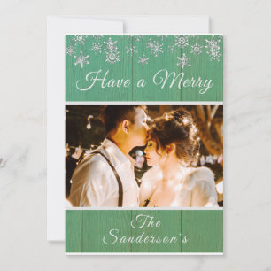 Rustisch groen heeft een prettige kerstfeestkaart feestdagenkaart