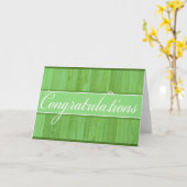 Rustisch groen hout Gefeliciteerd wenskaart Kaart (Gele Bloem)