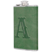 Rustisch groen Initiaal van lederen textielmonogra Heupfles (Links)