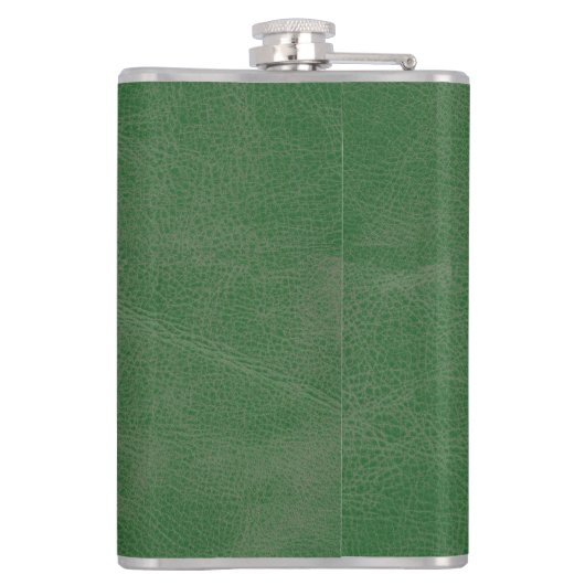 Rustisch groen Initiaal van lederen textielmonogra Heupfles (Achterkant)