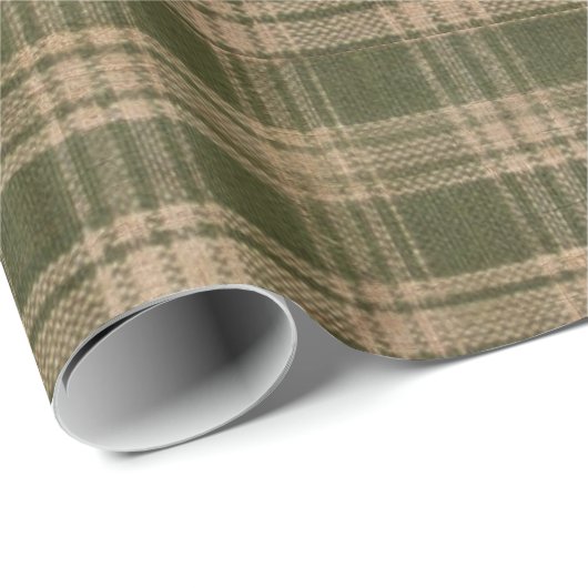 Rustisch Groen Land Homespun Pset Cadeaupapier (Rol Hoek)