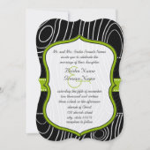 Rustisch Groen Land Wood Grain Weddenschap Kaart (Voorkant)