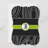 Rustisch Groen Land Wood Grain Weddenschap Kaart (Achterkant)