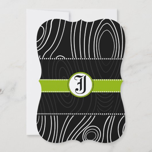 Rustisch Groen Land Wood Grain Weddenschap Kaart (Achterkant)