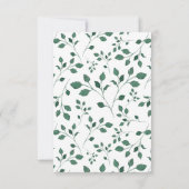 Rustisch groen Waterverf-oliepatroon | Weddenschap Kaart (Achterkant)