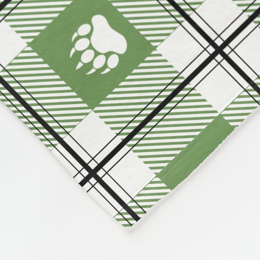 Rustisch groen zwart-wit Beer flatel patroon Fleece Deken (Hoek)