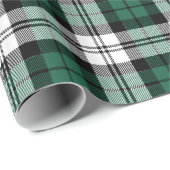 Rustisch Groen Zwart-wit Tartan Pset Holiday Cadeaupapier (Rol Hoek)