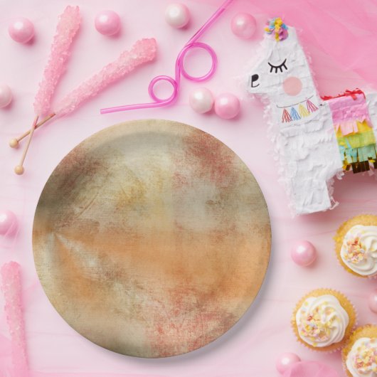 Rustisch Grunge Abstract Design in volledige kleur Papieren Bordje (Feest)