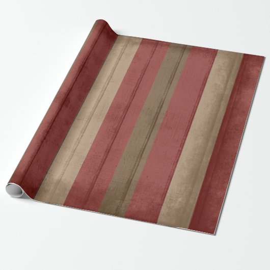 Rustisch  Grunge Red & bruin Weathered Cadeaupapier (Uitgerold)