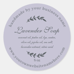 Rustisch handgemaakt lavendel Paars Ronde Sticker