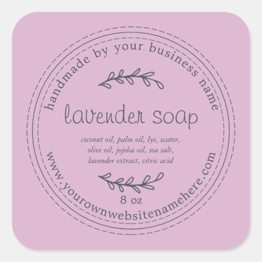 Rustisch handgemaakt lavendel Paars Vierkante Sticker (Voorkant)