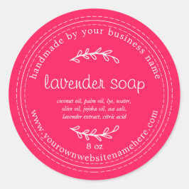 Rustisch handgemaakt lavender Soap Diva Roze Ronde Sticker