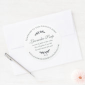 Rustisch handgemaakte lavendel White Ronde Sticker (Envelop)