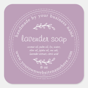 Rustisch handgemaakte lavender Paarse Vierkante Sticker