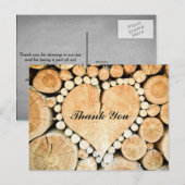Rustisch Hart gevormd hout | Hartelijk dank Briefkaart (Voorkant / Achterkant)