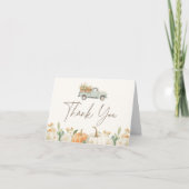 Rustisch Herfst Pumpkin-Baby shower Bedankkaart (Voorkant)
