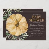 Rustisch Herfst Pumpkin-Baby shower Kaart (Voorkant / Achterkant)