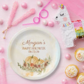 Rustisch Herfst Pumpkin-Baby shower Papieren Bordje (Feest)