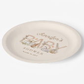 Rustisch Herfst Pumpkin-Baby shower Papieren Bordje (Gekanteld)