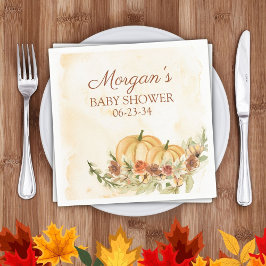 Rustisch Herfst Pumpkin-Baby shower Servet