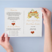 Rustisch Herfst Thanksgiving Pumpkins Wedding Prog Flyer (Hand)