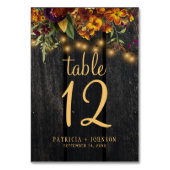 Rustisch herfstnummer herfst bruiloft kaart (Achterkant)