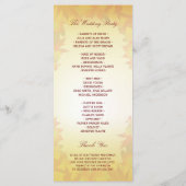 Rustisch herfstprogramma Gold Red Fall Leaves Wedd Programmakaart (Achterkant)