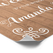 Rustisch herkenningsteken voor een welkomstbruilof poster (Hoek)