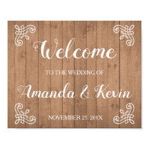 Rustisch herkenningsteken voor een welkomstbruilof