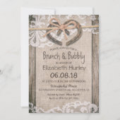 Rustisch Hoefijzer Burlap Lace Vrijgezellenfeest Kaart (Voorkant)