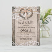 Rustisch Hoefijzer Burlap Lace Vrijgezellenfeest Kaart (Staand voorkant)