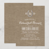 Rustisch Hoefijzer Burlap-repetitie in het land Kaart (Voorkant / Achterkant)