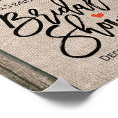 Rustisch Hoefijzer Burlap Vrijgezellenfeest Welkom Poster (Hoek)