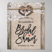 Rustisch Hoefijzer Burlap Vrijgezellenfeest Welkom Poster (Voorkant)