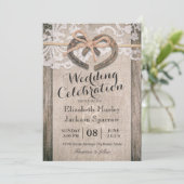Rustisch Hoefijzer Burlap Wedding Kaart (Staand voorkant)
