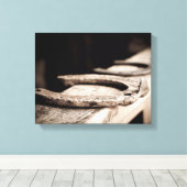 Rustisch Hoefijzer Canvas Afdruk (Insitu (Houten vloer))
