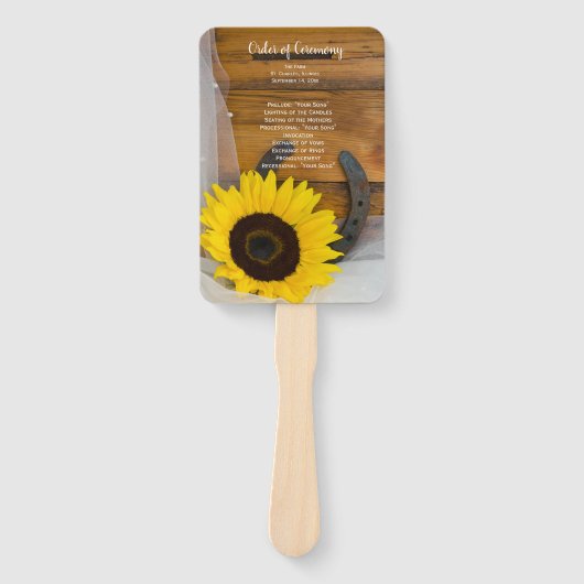 Rustisch Hoefijzer land Western huwelijk Handwaaier (Voorkant)