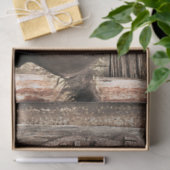 Rustisch Hoefijzer op Barn Wood Tissuepapier (Geschenk)