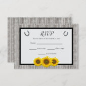 Rustisch Hoefijzer voor Westerne bruiloft RSVP Kaartje (Voorkant / Achterkant)