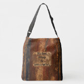 Rustisch Hoesje bagage oud tekstboek met gegraveer Crossbody Tas (Achterkant)