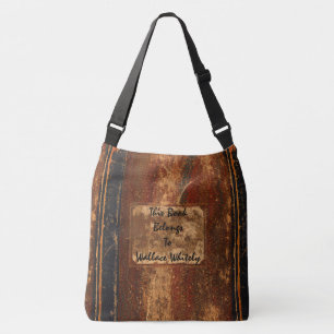 Rustisch Hoesje bagage oud tekstboek met gegraveer Crossbody Tas