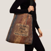 Rustisch Hoesje bagage oud tekstboek met gegraveer Crossbody Tas (Dichtbij)