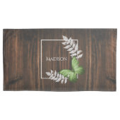 Rustisch Hoesje met groene vlinder Kussensloop (Voorkant-Links)