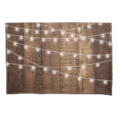 Rustisch Hoesje met houten en vliegende lights Kussensloop (Voorkant)