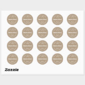 Rustisch Homemade Banana Bread Kraft Paper Ronde Sticker (Vel)