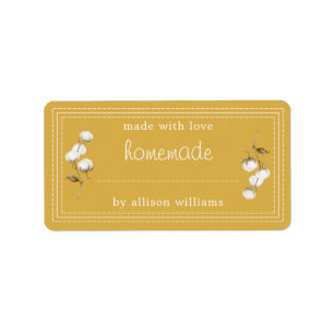 Rustisch Homemade Label Katoen Geel